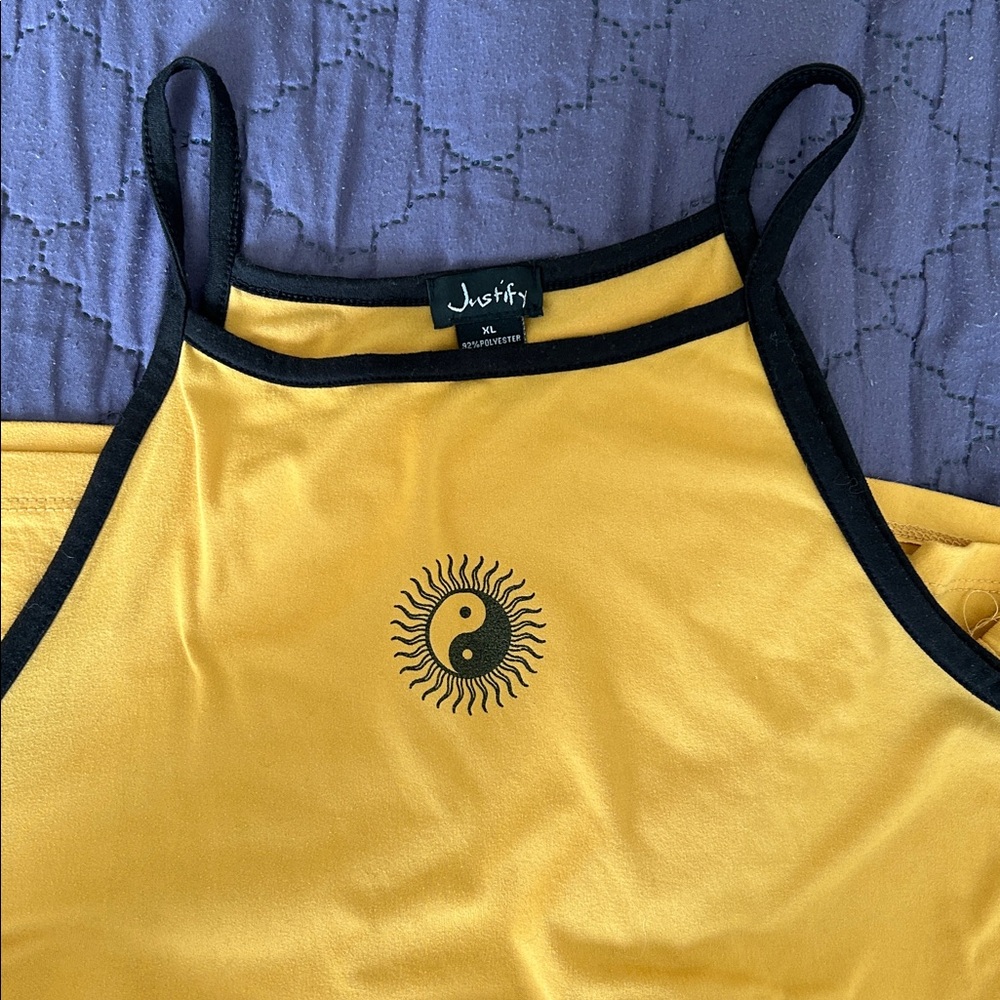 Justify Yellow Camisole with Black Trim